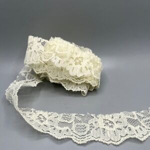 Ivory Lace‎ Trim 1 Inch Wide Vintage Craft Sewing Embellishment 3 Yards